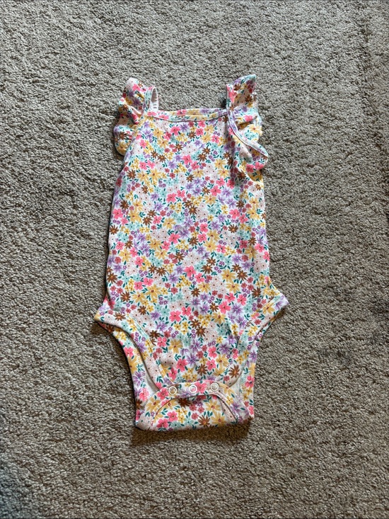 jumping beans Other - jumping beans Floral Ruffle-Strap Bodysuit - Pink, Yellow, Green, Purple